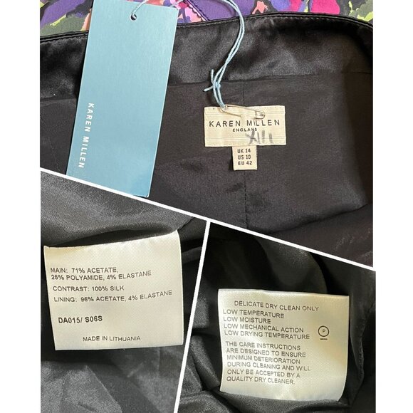 Karen Millen Purple Floral Halter Dress US 10 NWT - Picture 8 of 14